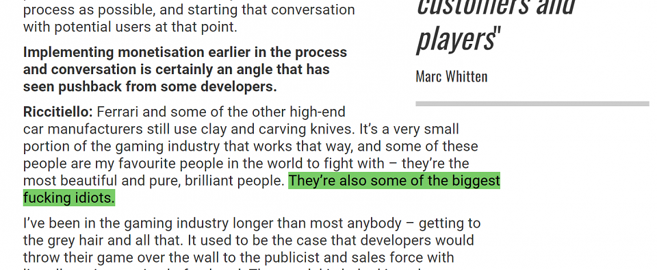 Ausschnitt aus Interview mit Pocketgamer