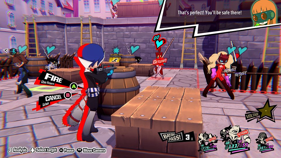 Das Kampfmenü aus Persona 5 Tactica.