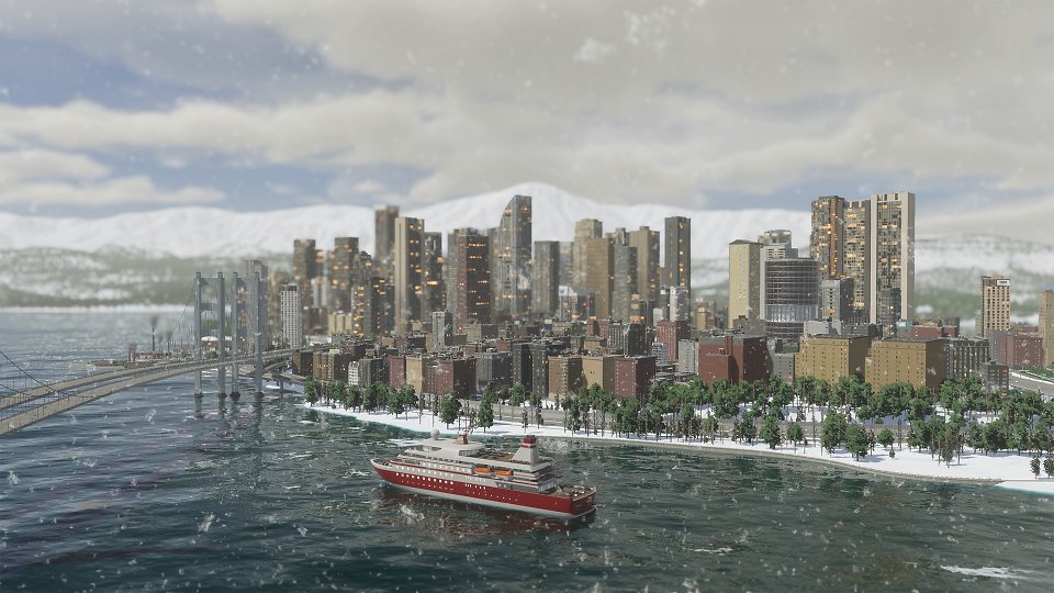 Verschneite Stadt