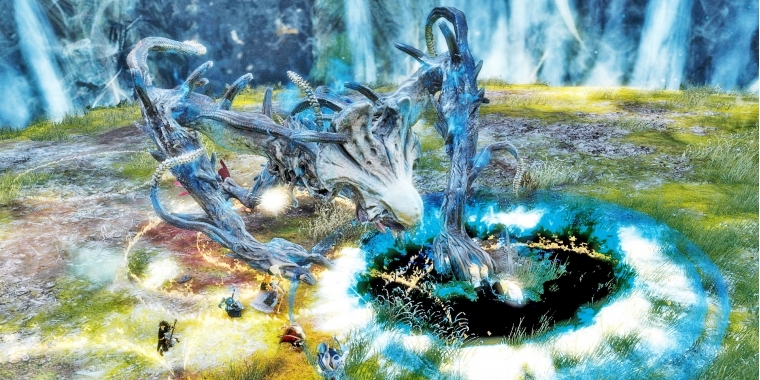 Einer für alle und alle für einen: Wer in Heart of Thorns im Team spielt, ist klar im Vorteil. Besonders wenn ihr auf mächtige Gegner trefft, ist Teamwork essenziell. (PC)