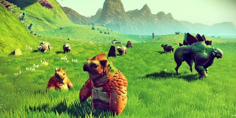 Paradies: Die Entwickler implementieren eine 90%-Regel bei der Planetengenerierung. Nur auf zehn Prozent der Gestirne leben Tiere. Ihre Entdeckung ist also etwas Besonderes. (PS4)