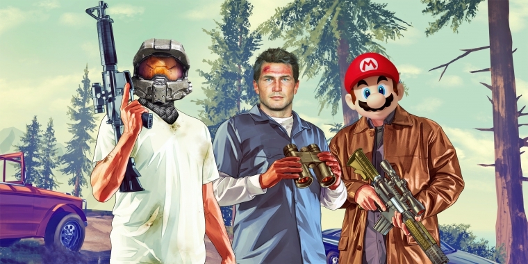 Zu schön, um wahr zu sein: Der Master Chief, Nathan Drake und Super Mario in einem Spiel mit den Vortzügen eines GTA!