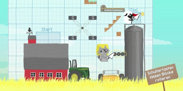 Knuffig: Vor jeder Runde kann man eins von vier Tieren
wählen: Waschbär, Schaf, Huhn oder Pferd. (PC)