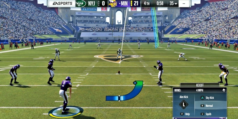 Verbesserte Mechanik: 
Das neue Kick-Meter bietet mehr Kontrolle über Kick-offs, Field Goals und Punts. (PS4)