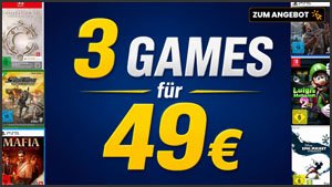 Rechnerisch 1-2 Spiele gratis: 3 Games für 49€ bei MediaMarkt - PS5, Switch (2), Xbox & PC